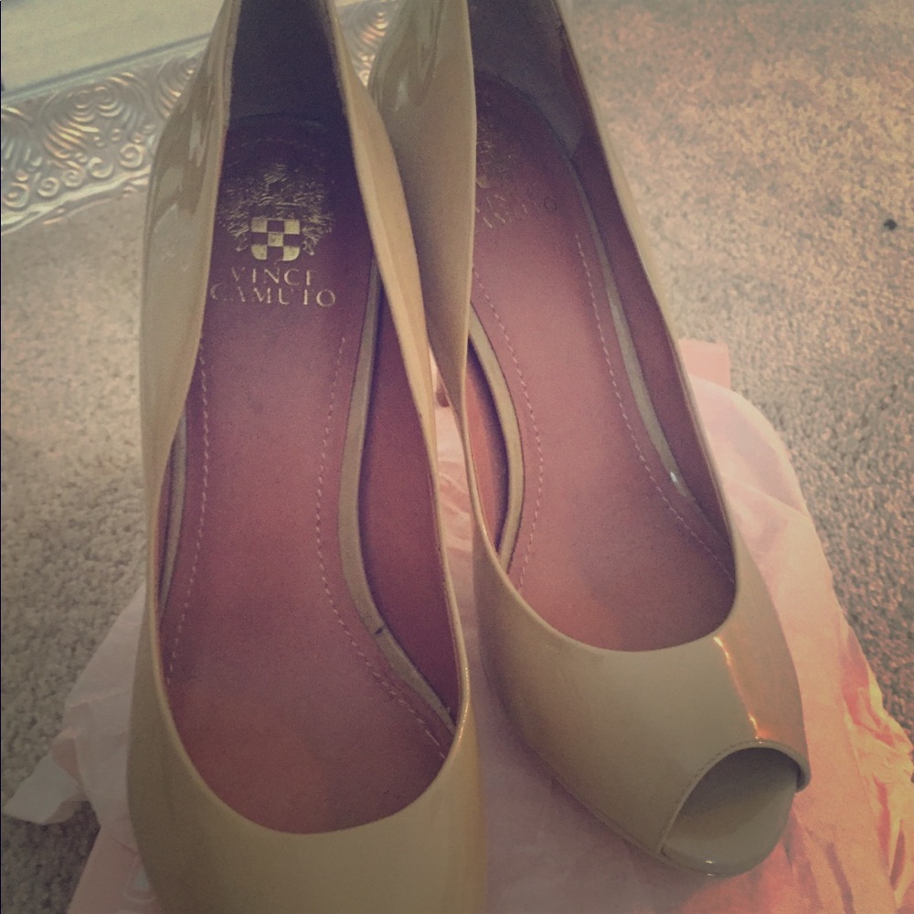Vince Camuto likely used peep toe high heels
